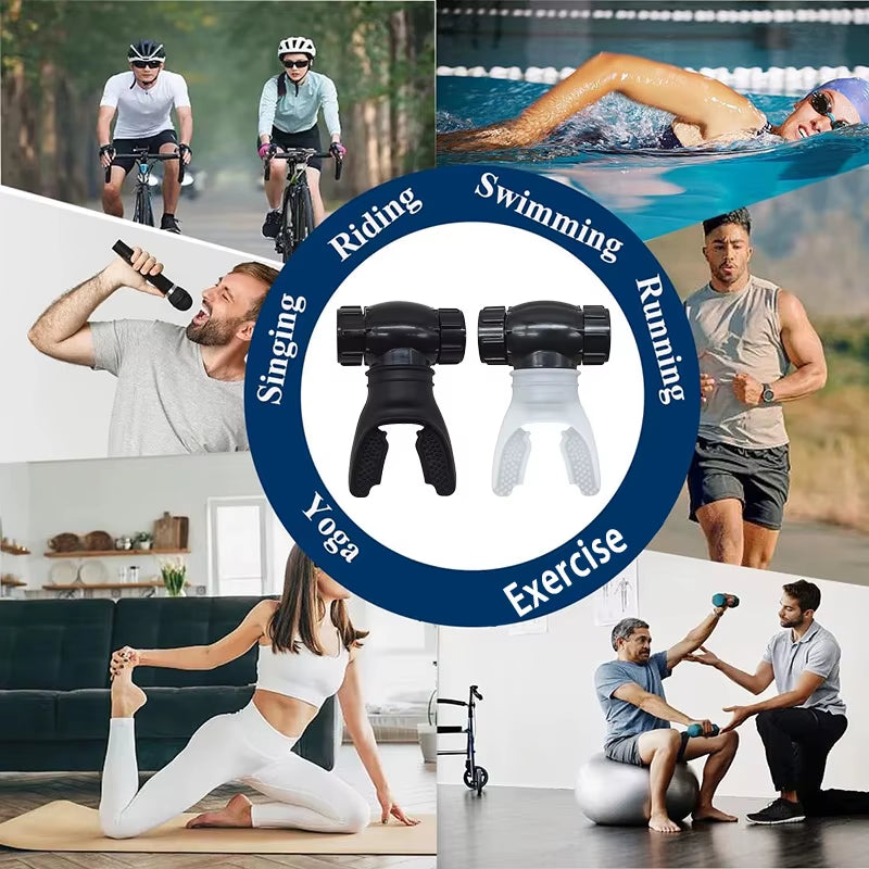 Portable Breathing Trainer with Dual-Channel Adjustable Resistance, without Battery